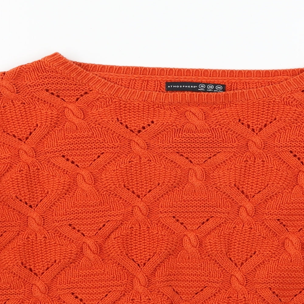 Womens UK Size 10 Atmosphere Orange Pullover Jumper