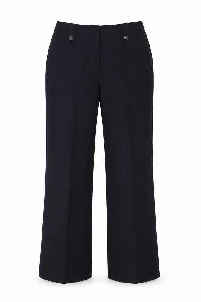 Front view of Atmosphere women’s blue trousers, size UK 10, 28-inch leg