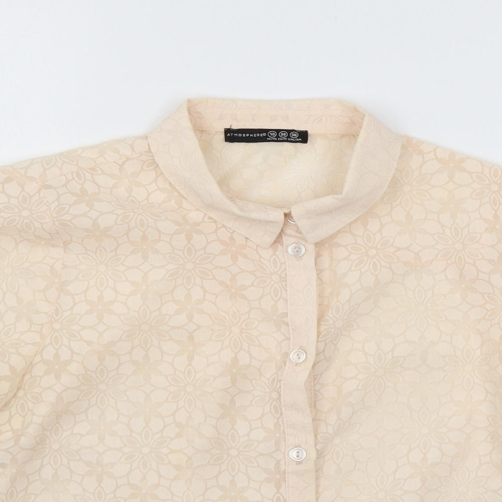 Womens UK Size 10 Atmosphere Pink Basic Button-Up