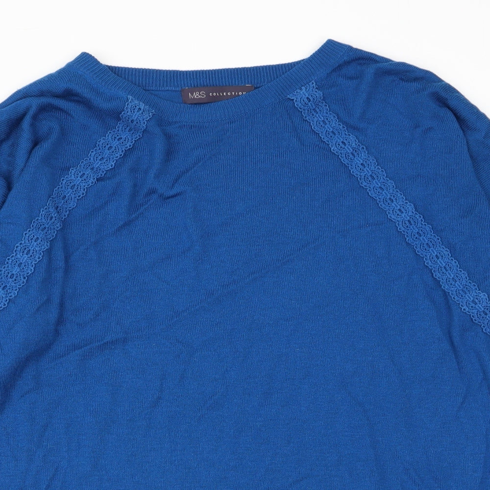 Womens UK Size S M&S Blue Pullover Jumper