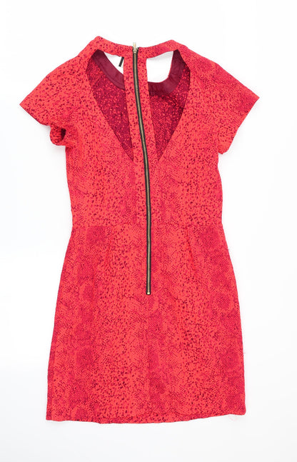 Topshop Womens Orange   Fit & Flare  Size 8