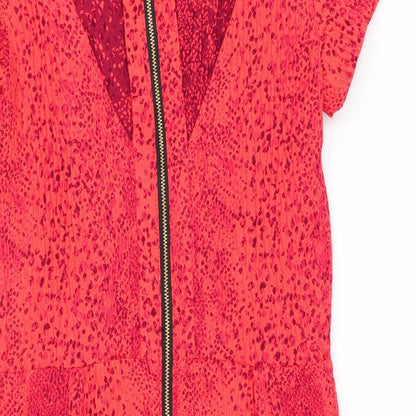 Topshop Womens Orange   Fit & Flare  Size 8