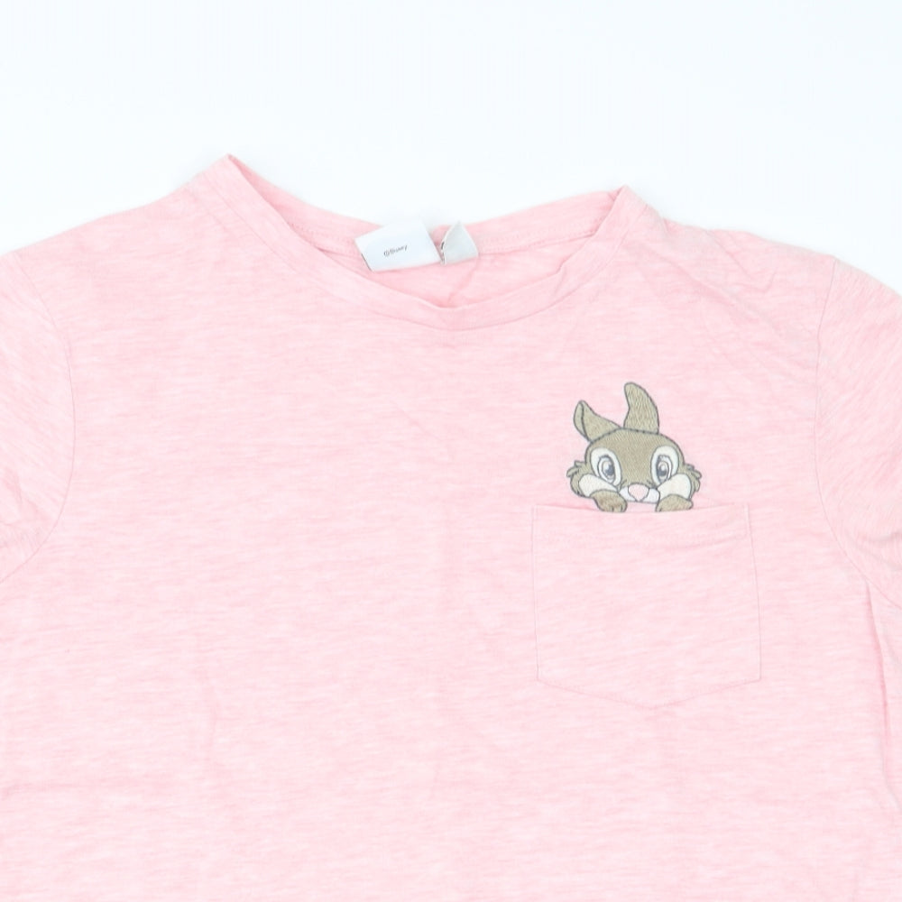 Disney Womens Pink Solid  Top Pyjama Top Size 12