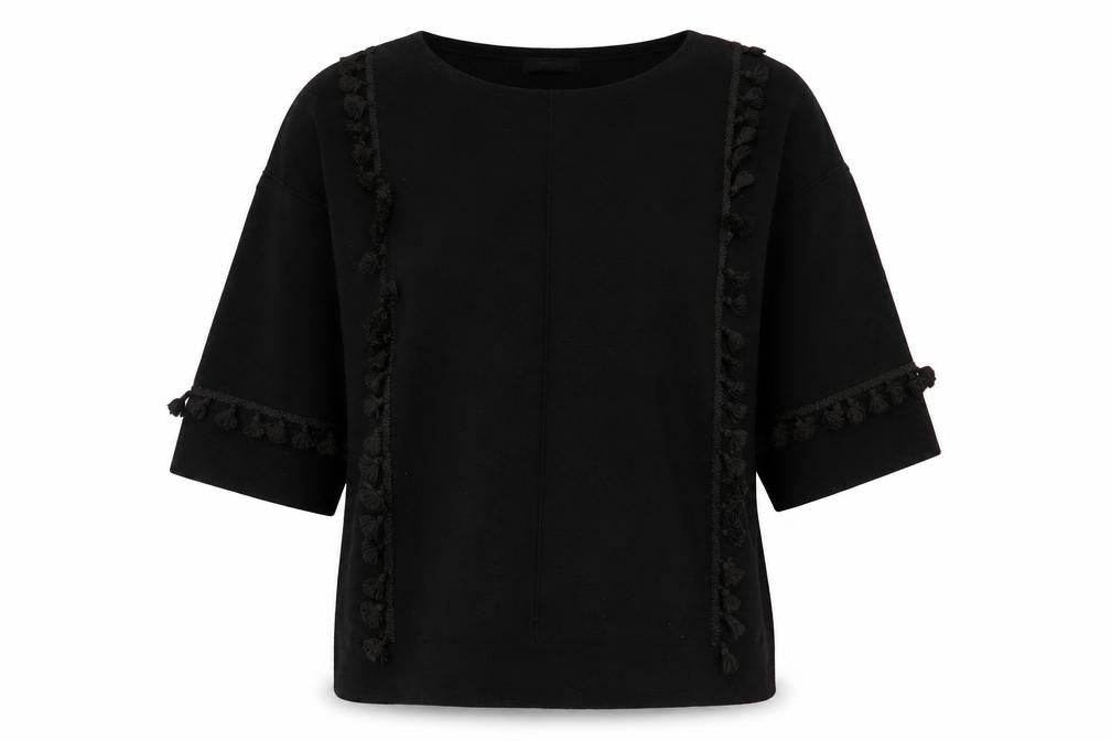 Front view of Marks & Spencer women’s black jumper, size UK 12