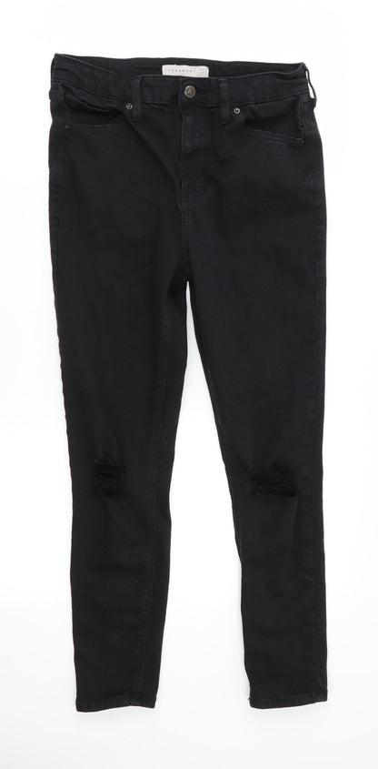 Topshop Womens Black   Skinny Jeans Size 30 in L30 in - RIPPED JEANS