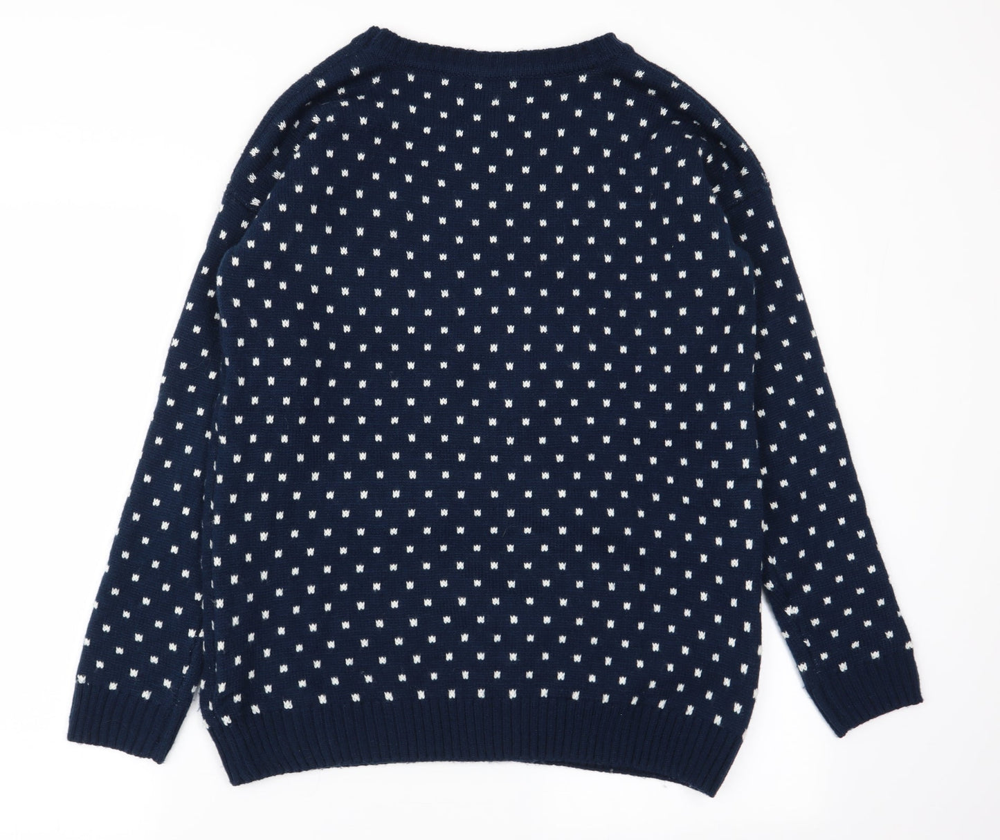 Primark Mens Blue Polka Dot  Pullover Jumper Size S