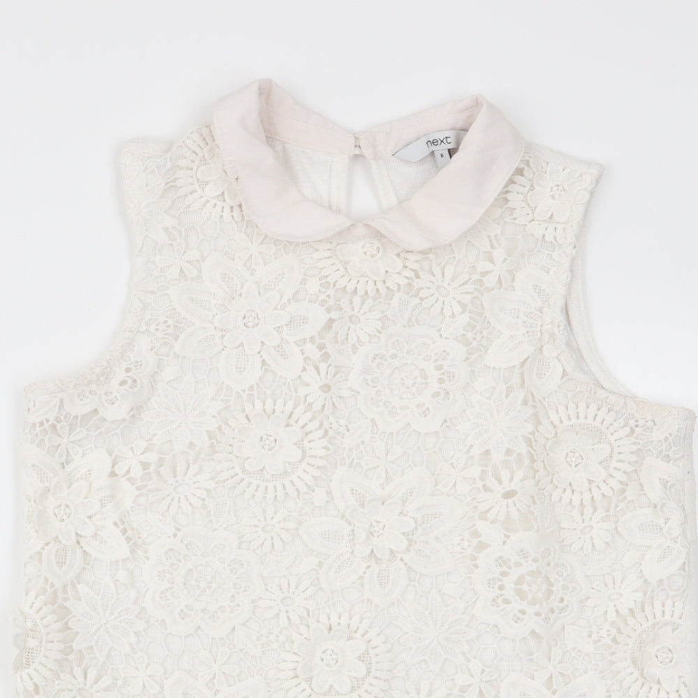 Womens UK Size 8 NEXT White Basic Tank