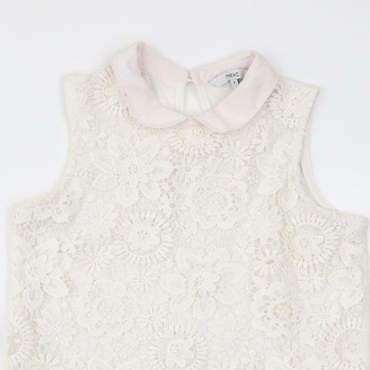 Womens UK Size 8 NEXT White Basic Tank