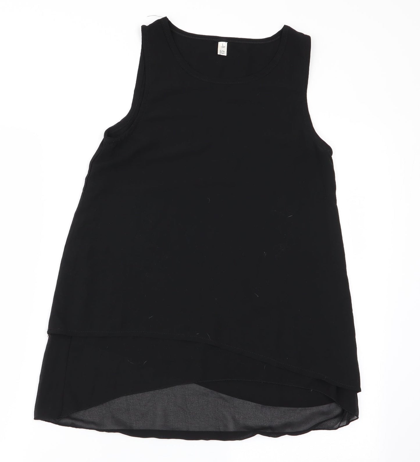 Womens UK Size L Preworn Black Basic Tank