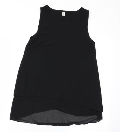 Womens UK Size L Preworn Black Basic Tank