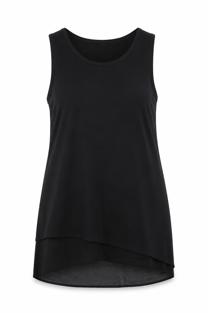 Womens UK Size L Preworn Black Basic Tank