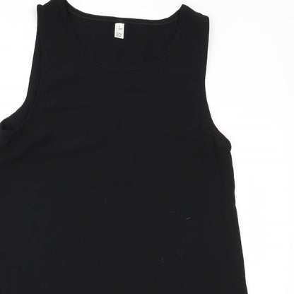 Womens UK Size L Preworn Black Basic Tank