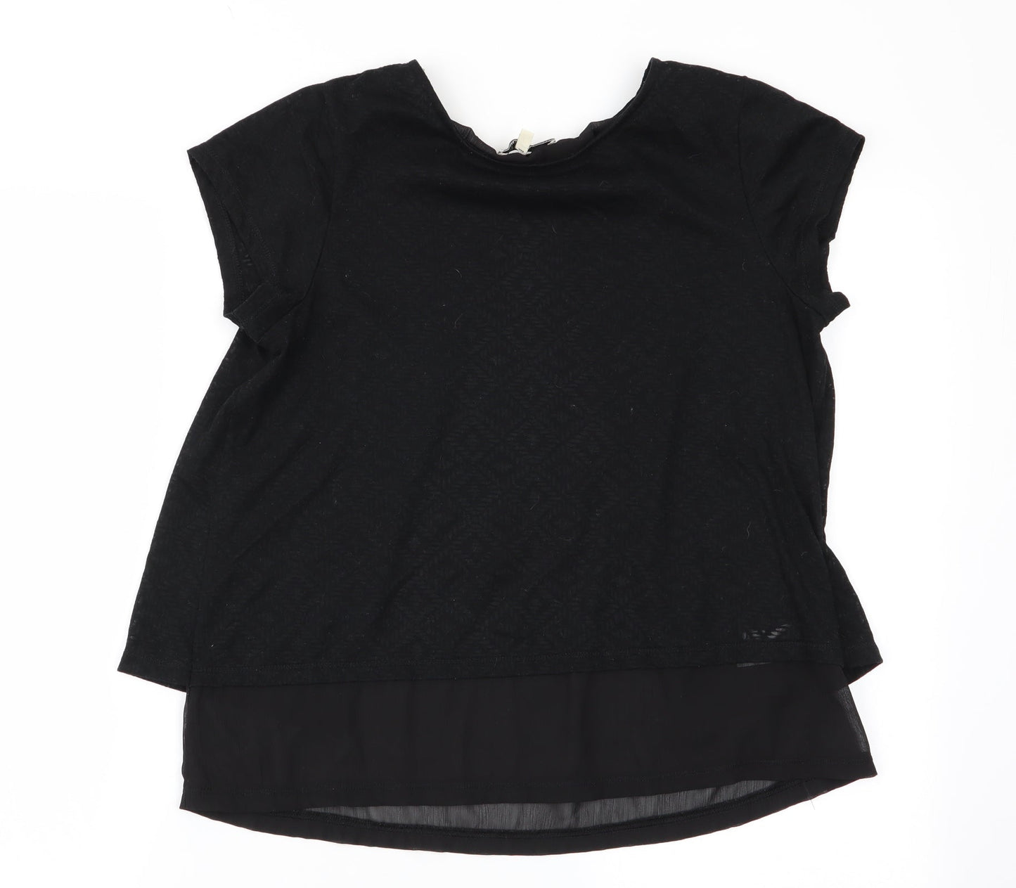 Papaya Womens Black   Basic T-Shirt Size 10