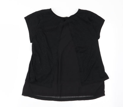 Papaya Womens Black   Basic T-Shirt Size 10