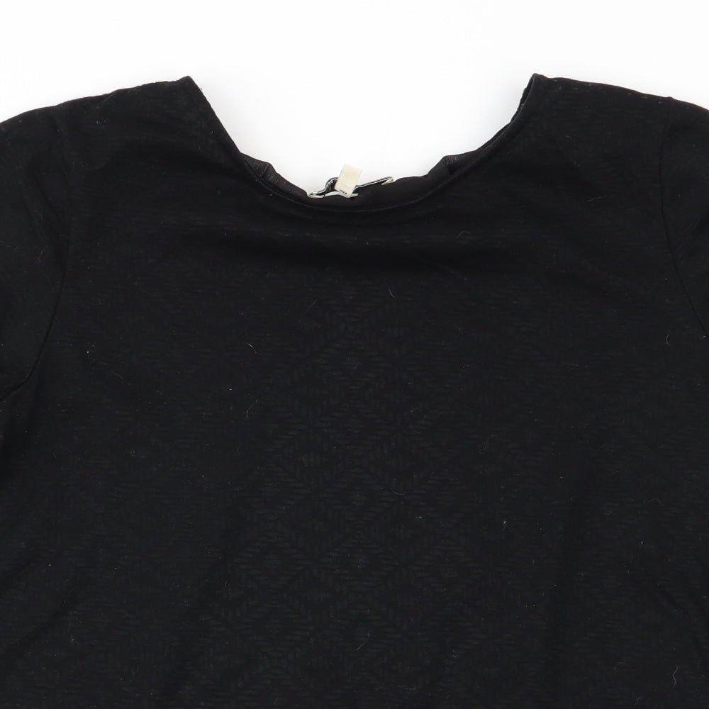 Papaya Womens Black   Basic T-Shirt Size 10