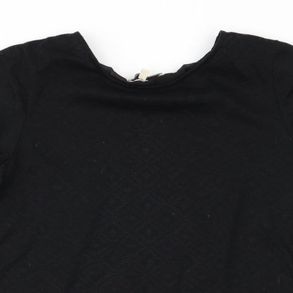 Papaya Womens Black   Basic T-Shirt Size 10