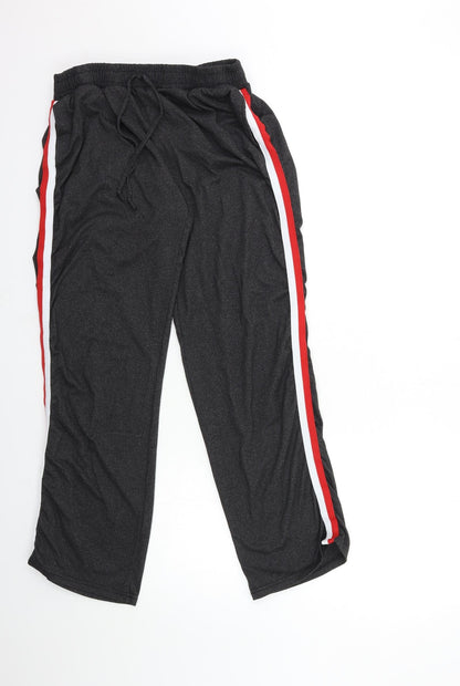 SHOSHO Womens Black   Sweatpants Trousers Size L L28 in