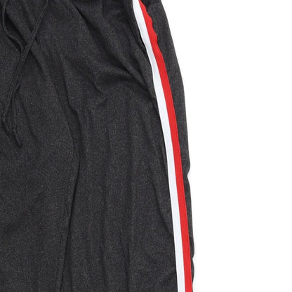 SHOSHO Womens Black   Sweatpants Trousers Size L L28 in