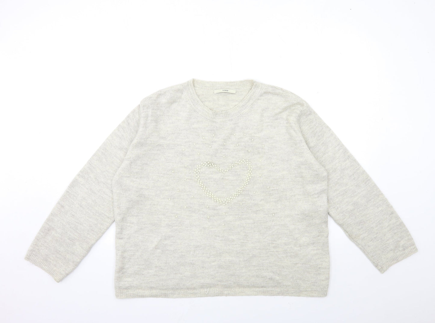 George Womens Beige  Knit Pullover Jumper Size 16