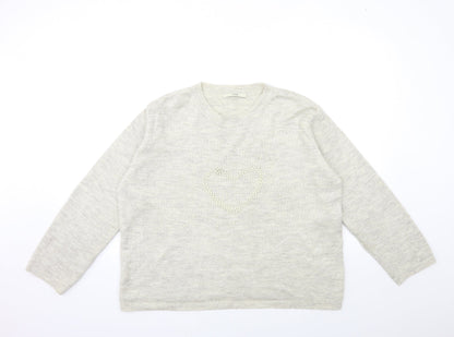 George Womens Beige  Knit Pullover Jumper Size 16