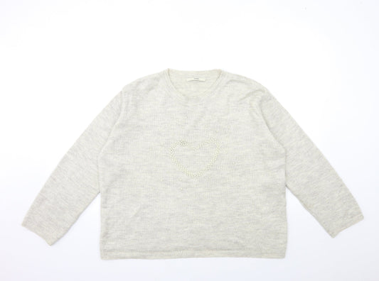 George Womens Beige  Knit Pullover Jumper Size 16