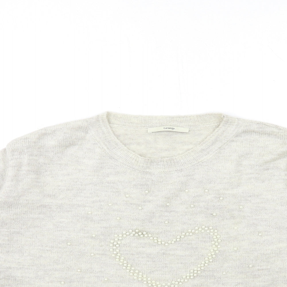George Womens Beige  Knit Pullover Jumper Size 16