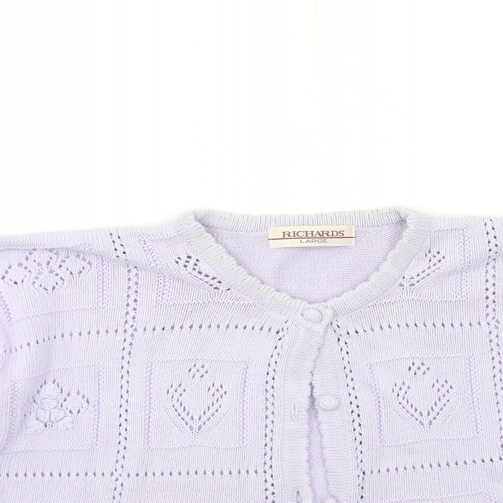 Richards Womens Purple  Knit Cardigan Jumper Size L