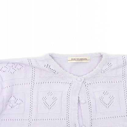 Richards Womens Purple  Knit Cardigan Jumper Size L
