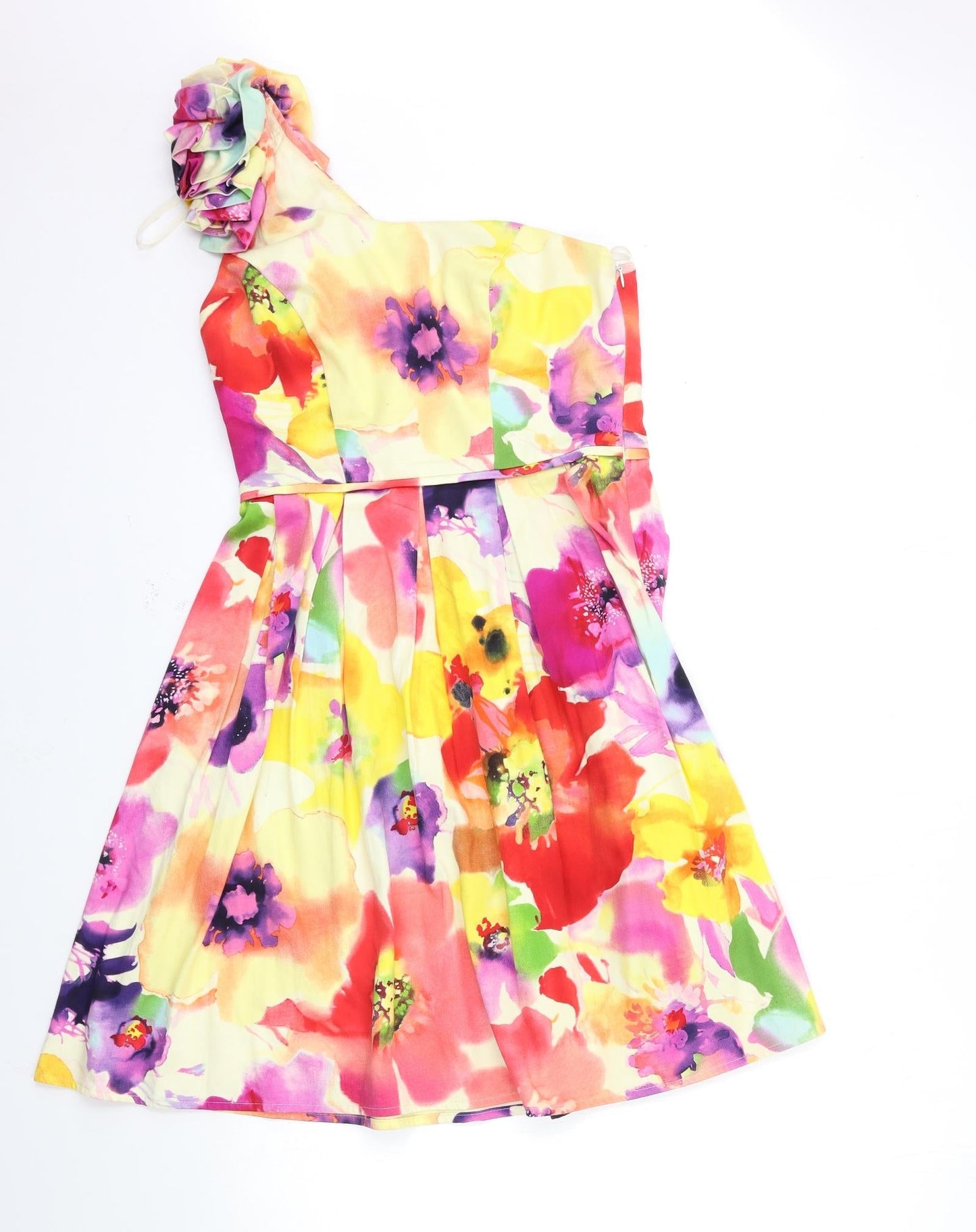 Sophia Womens Pink Geometric  Fit & Flare  Size 10