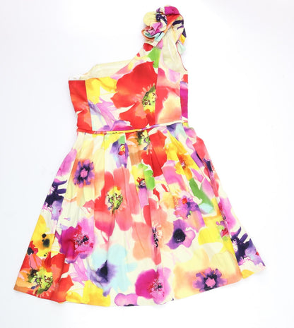 Sophia Womens Pink Geometric  Fit & Flare  Size 10