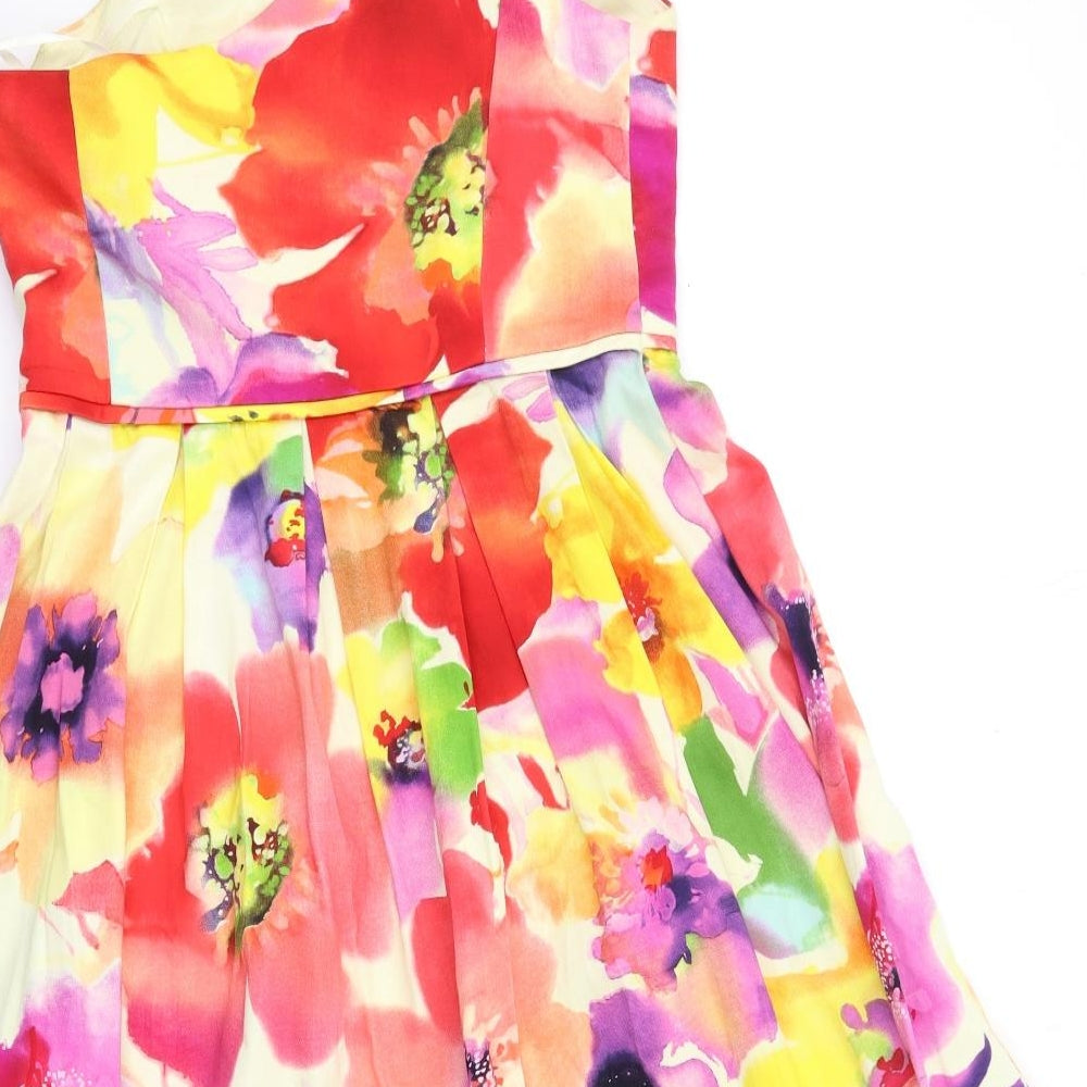 Sophia Womens Pink Geometric  Fit & Flare  Size 10