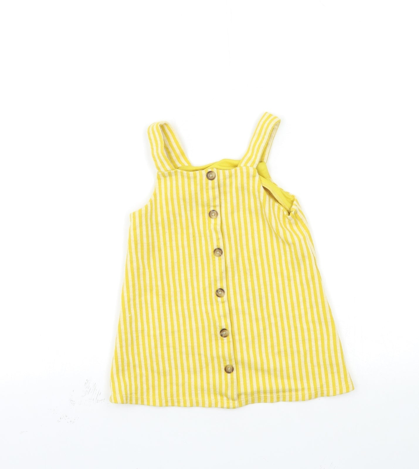 F&F Girls Yellow Striped  Pencil Dress  Size 3-4 Years