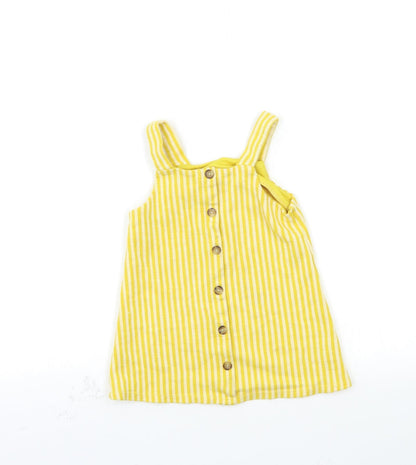 F&F Girls Yellow Striped  Pencil Dress  Size 3-4 Years