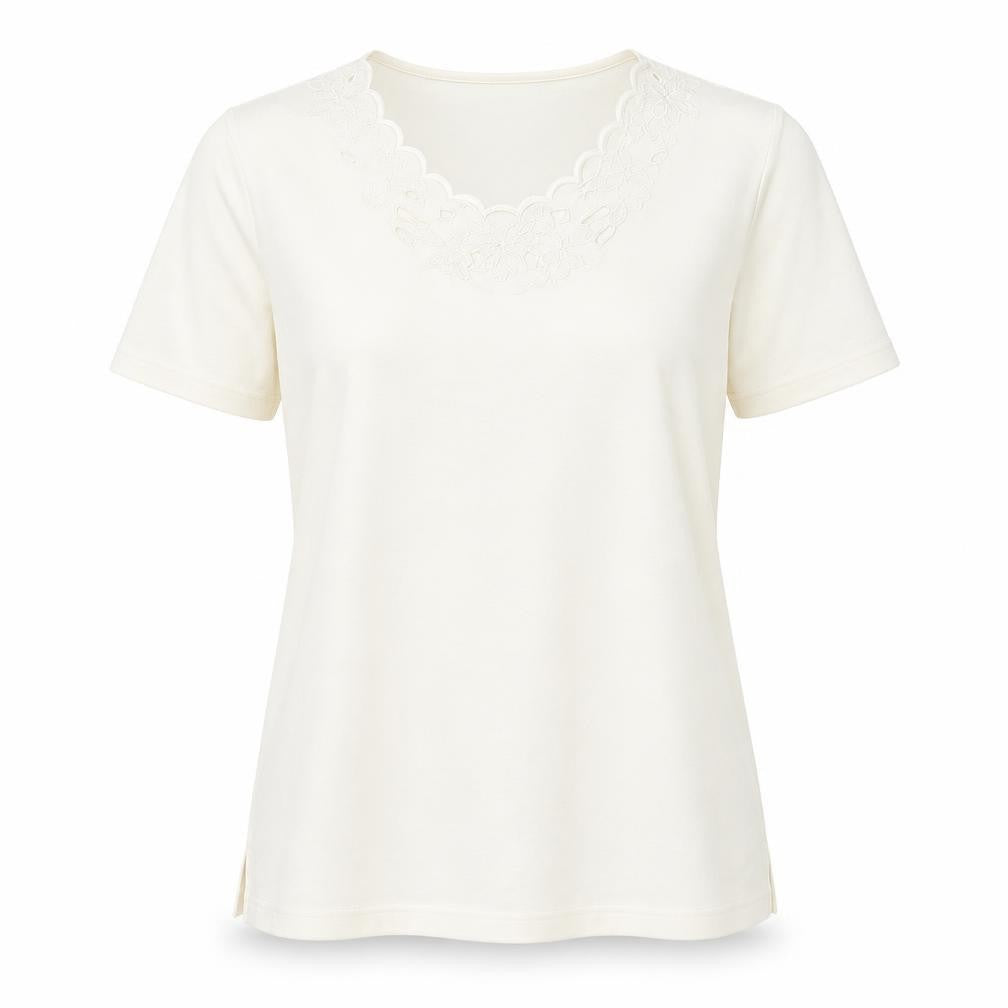 Womens UK Size M Bonmarché White Basic T-Shirt