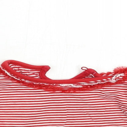 Earlydays Baby Red Striped  Basic T-Shirt Size 6-9 Months
