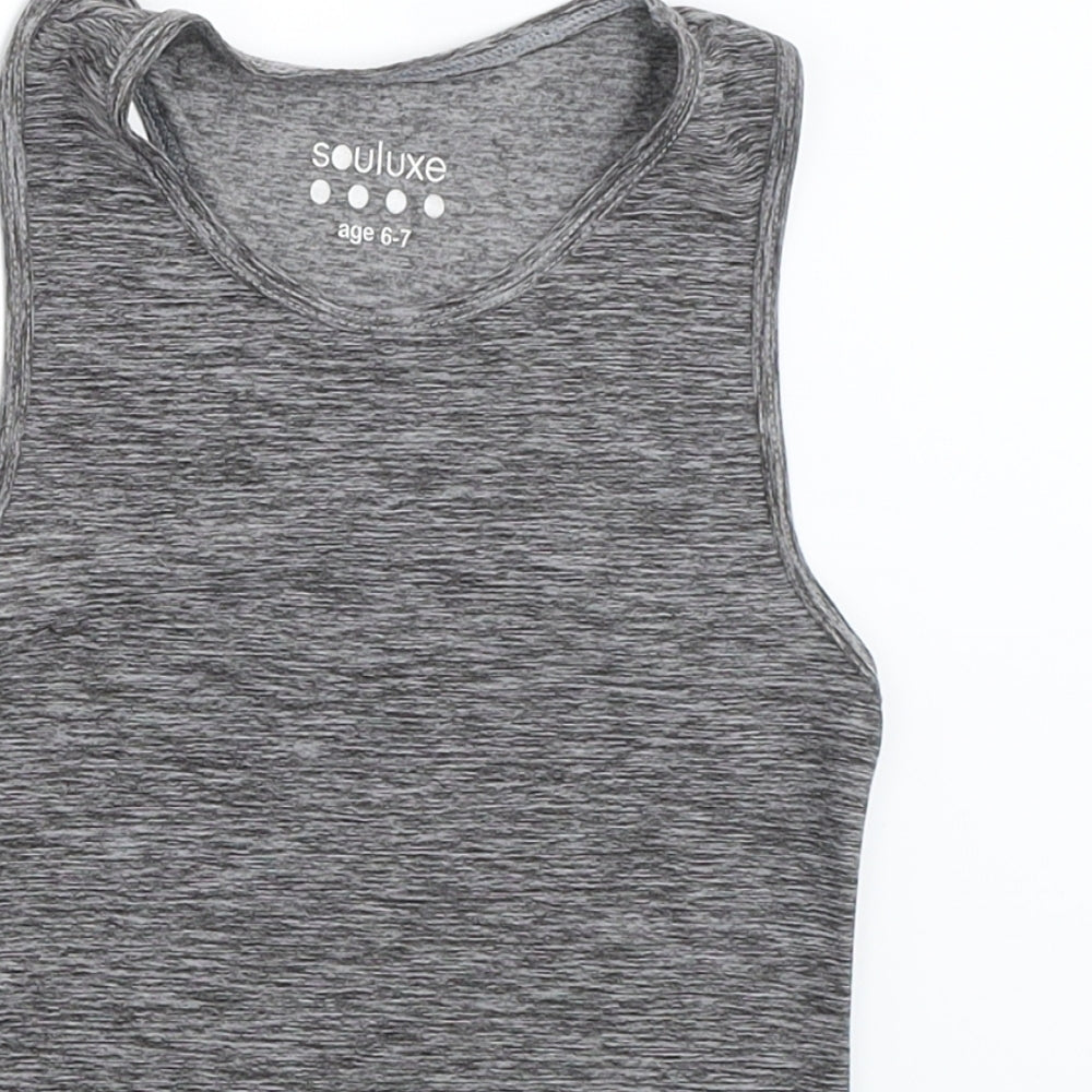 Matalan Girls Grey   Basic Tank Size 6-7 Years