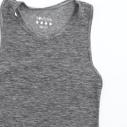 Matalan Girls Grey   Basic Tank Size 6-7 Years