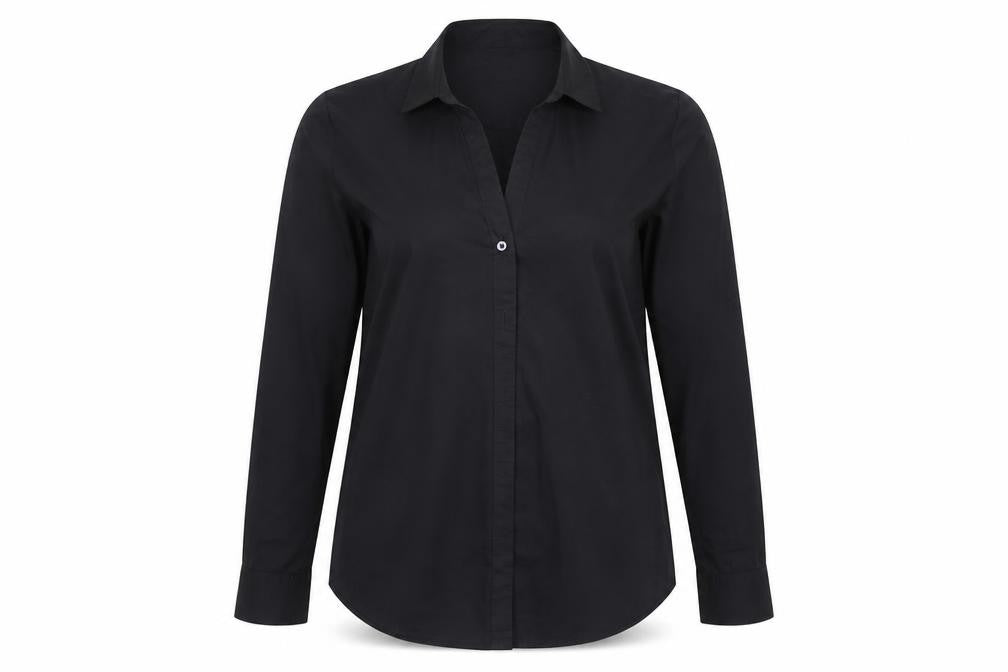 Womens UK Size 40 H&M Black Basic Button-Up
