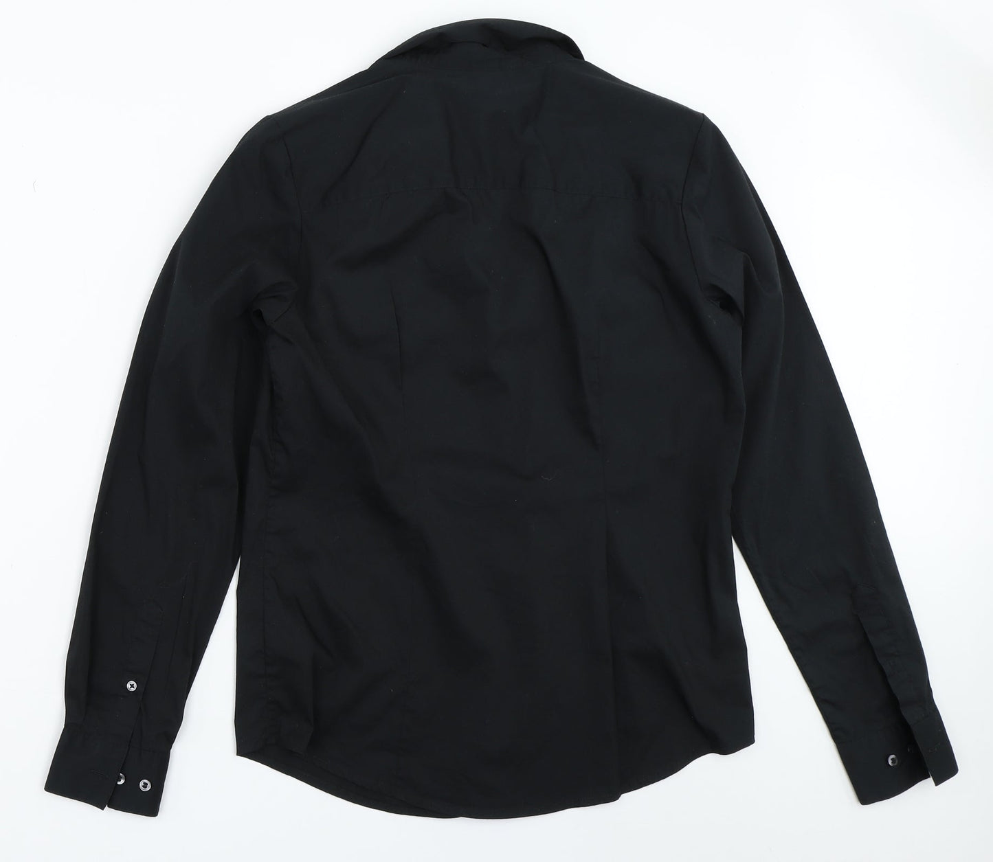 Womens UK Size 40 H&M Black Basic Button-Up