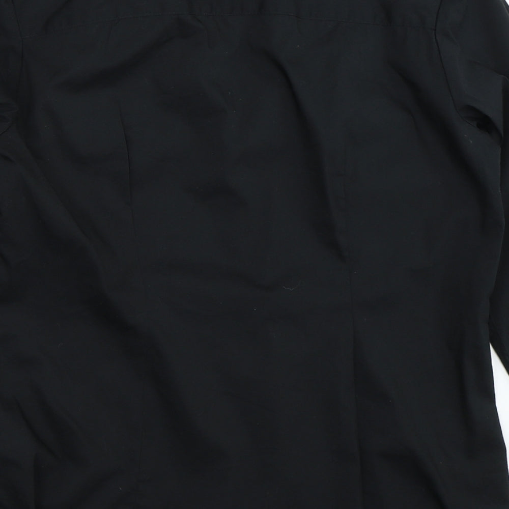 Womens UK Size 40 H&M Black Basic Button-Up