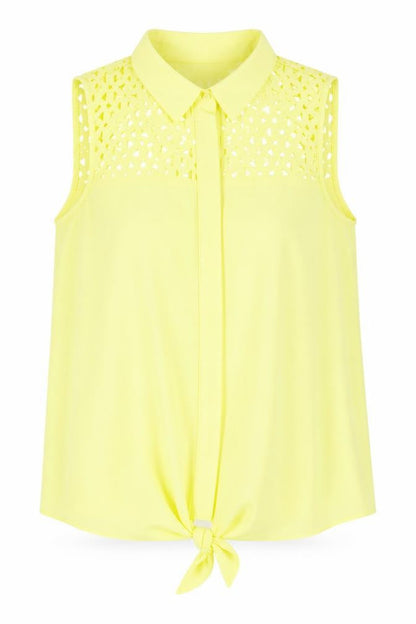 Dorothy Perkins Womens Yellow   Basic Button-Up Size 10