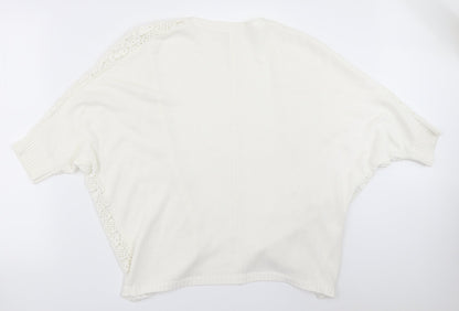 Dressbarn Womens White   Cardigan Jumper Size S