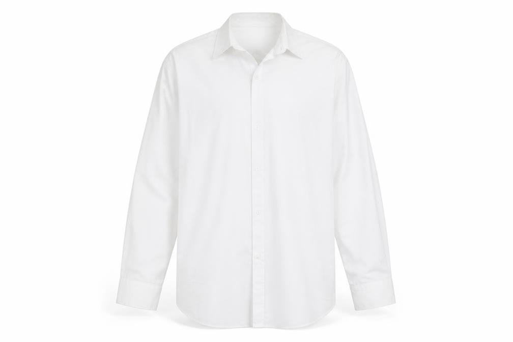 Mens UK Size 16.5 B&W White  Button-Up Long Sleeve Casual Shirt