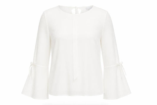 Front view of Red Herring women’s white basic blouse, size UK 12
