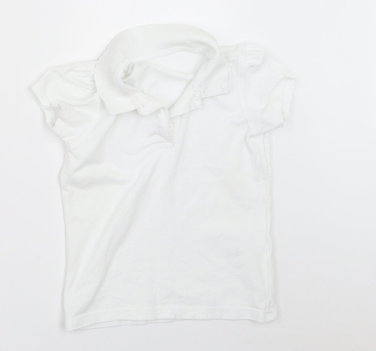 George Girls White   Basic Polo Size 5-6 Years  - school