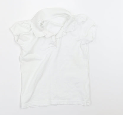George Girls White   Basic Polo Size 5-6 Years  - school