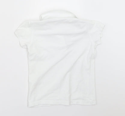 George Girls White   Basic Polo Size 5-6 Years  - school