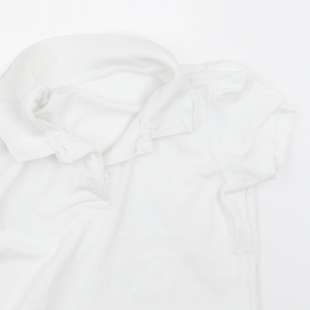 George Girls White   Basic Polo Size 5-6 Years  - school