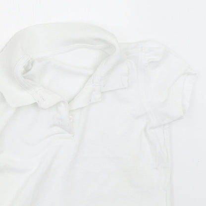 George Girls White   Basic Polo Size 5-6 Years  - school