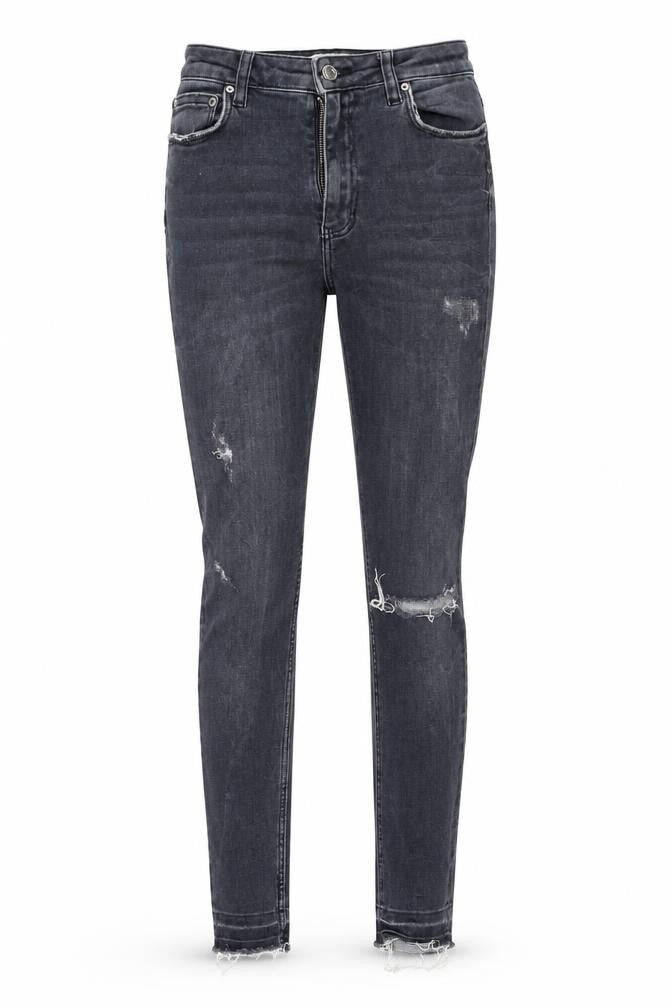 Front view of Zara women’s grey skinny jeans, size UK 36, 28.5-inch leg